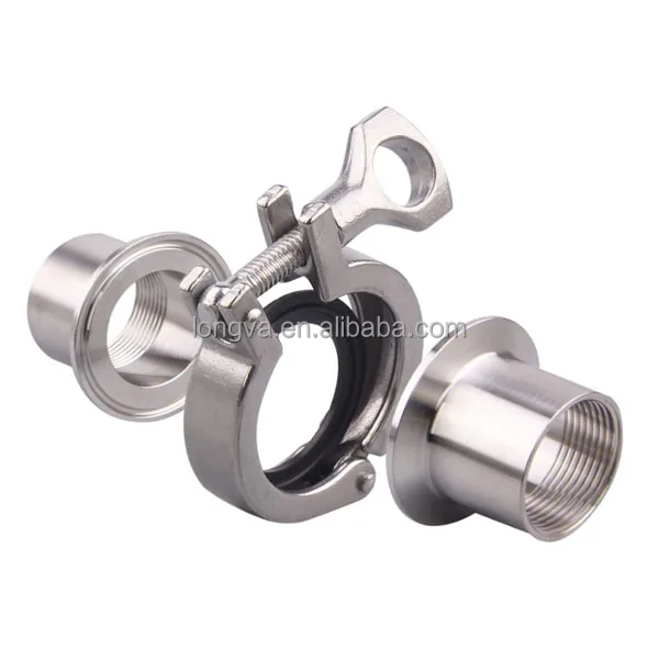 Sanitary Stainless Steel Triclamp Threaded Fitting Union 1.5'' To 1