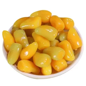 2.5kg Green Mango Flavored Pealed Gummies Sweet Rubber Snacks Fruit Filling Candies Wholesale Bulk Bag Packaging
