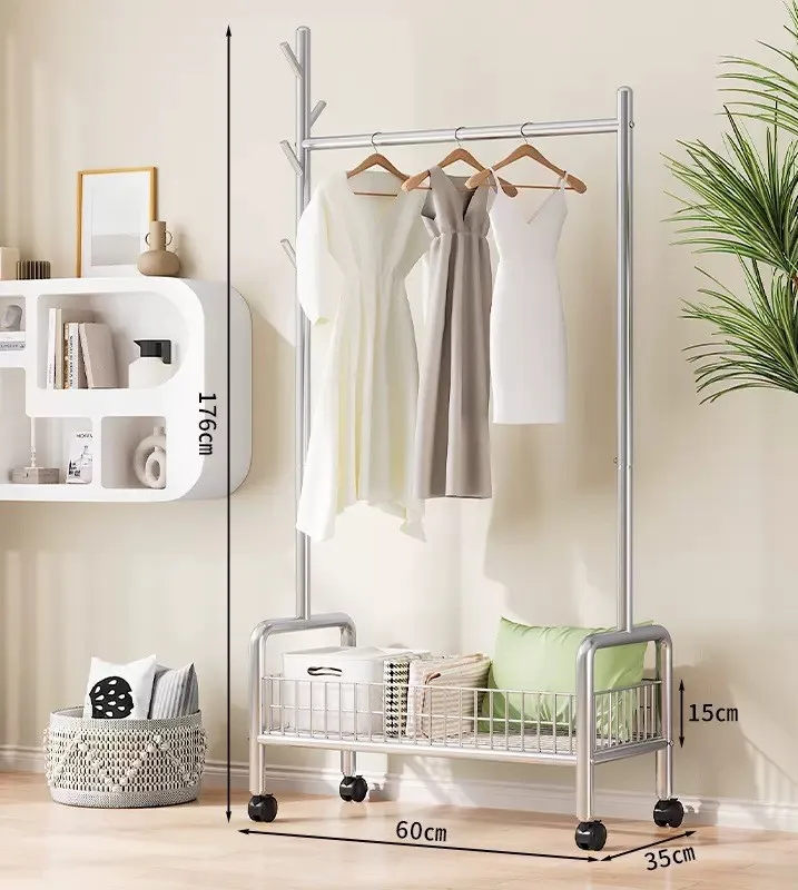 Hot Simple Drying Rack Floor Folding Indoor Balcony Bedroom Hanging Indoor Coat Rack Bedside Put