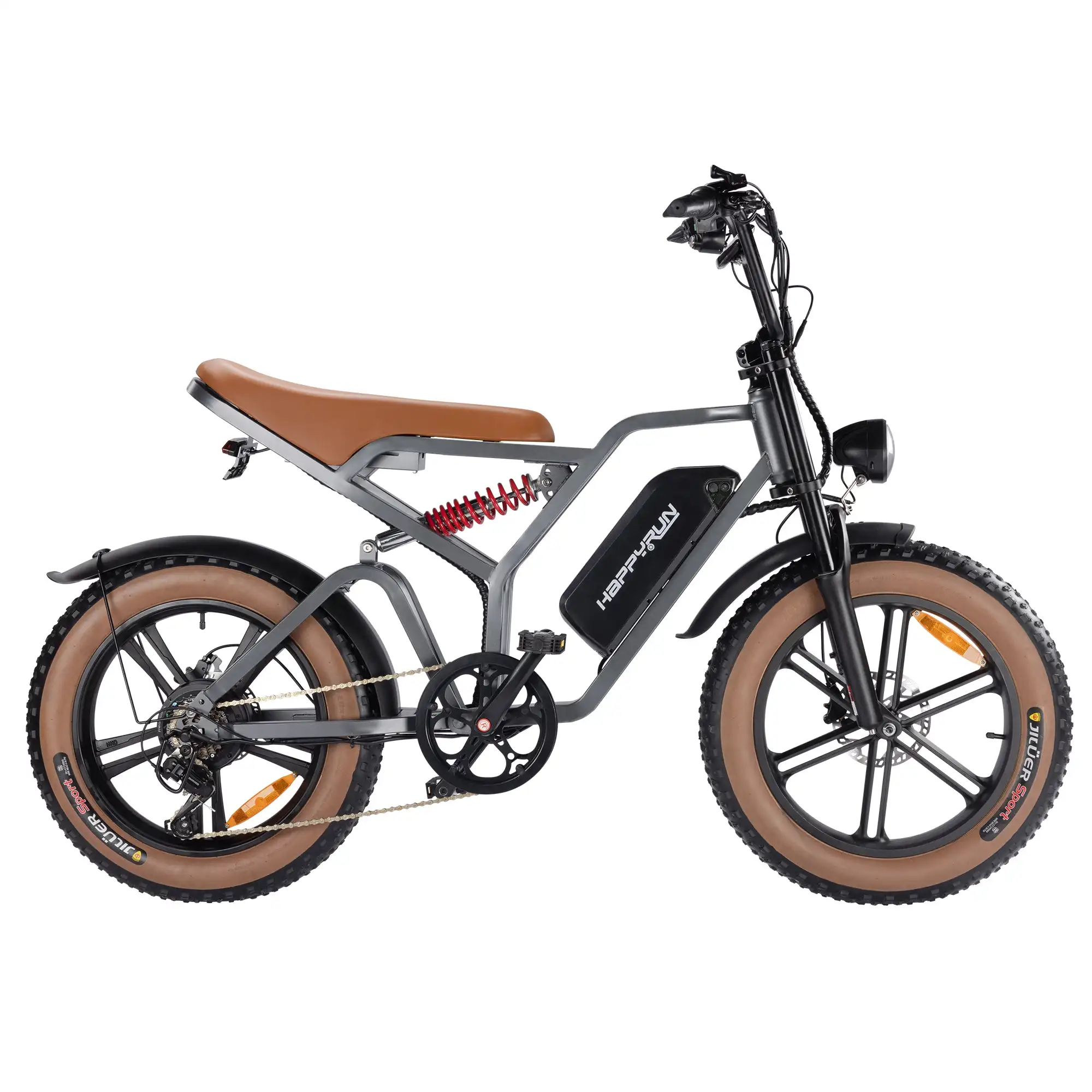 Happyrun G60 Tank 1500W Electric Bike with Integrated 250W Motor Fat Tire All Terrain 60KM Range Electric Cycle Motorcycle