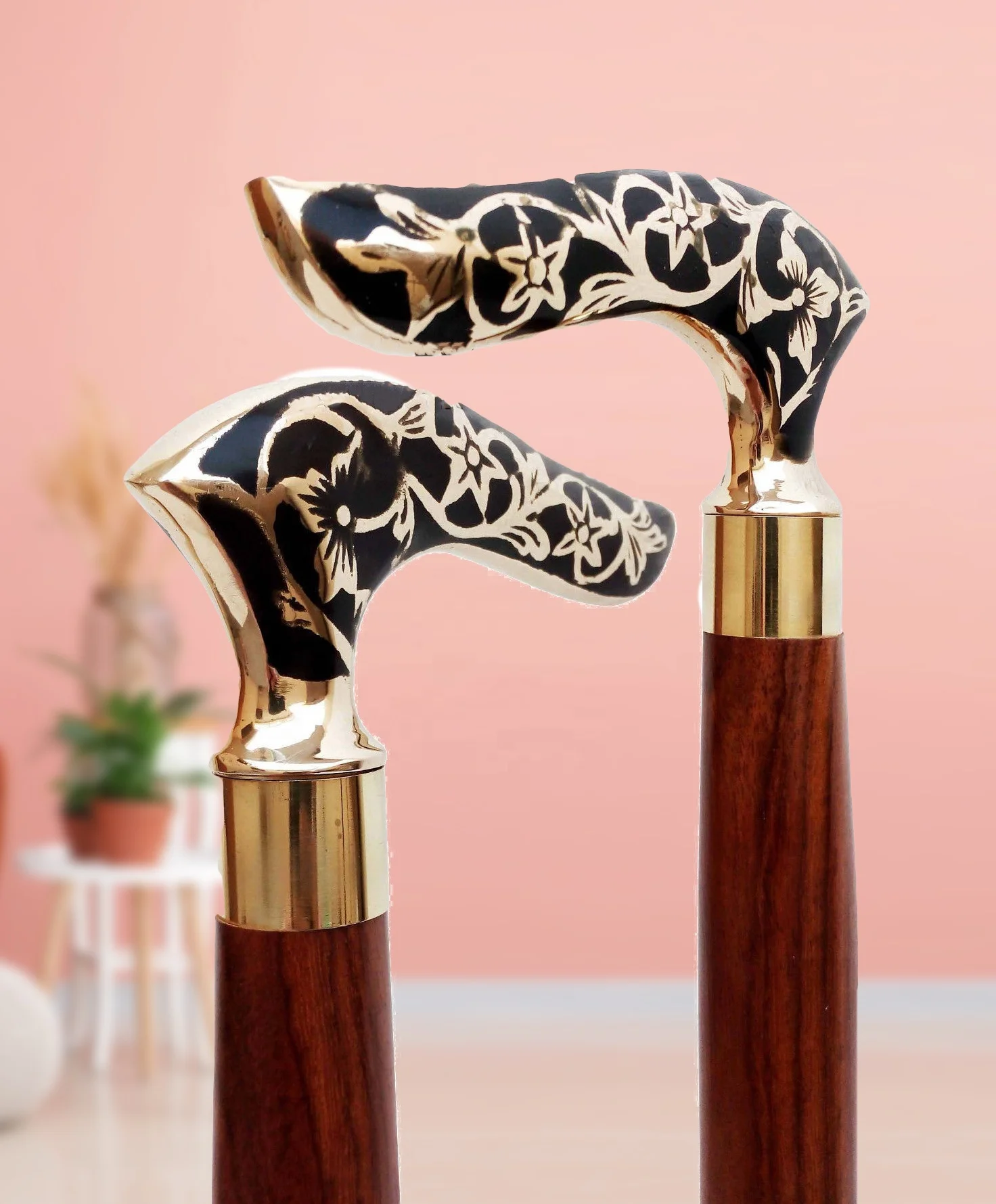 Handle Wooden Walking Cane Stick Antique Style Vintage Gift Lightweight