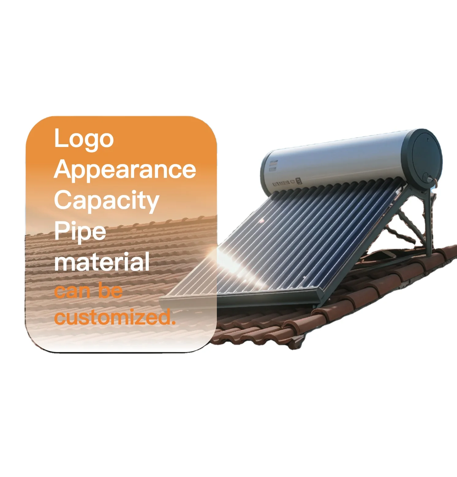 Custom Integrated Split Pressurized Non-Pressurized Flat Plate Vacuum Tube Solar Water Heater for Home Commercial Industrial Use