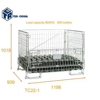 Bordeaux 600 Bottles Medium Duty Galvanized Foldable Containers for Wine Bottles  for Wine & Cargo Storage & Storage Equipment