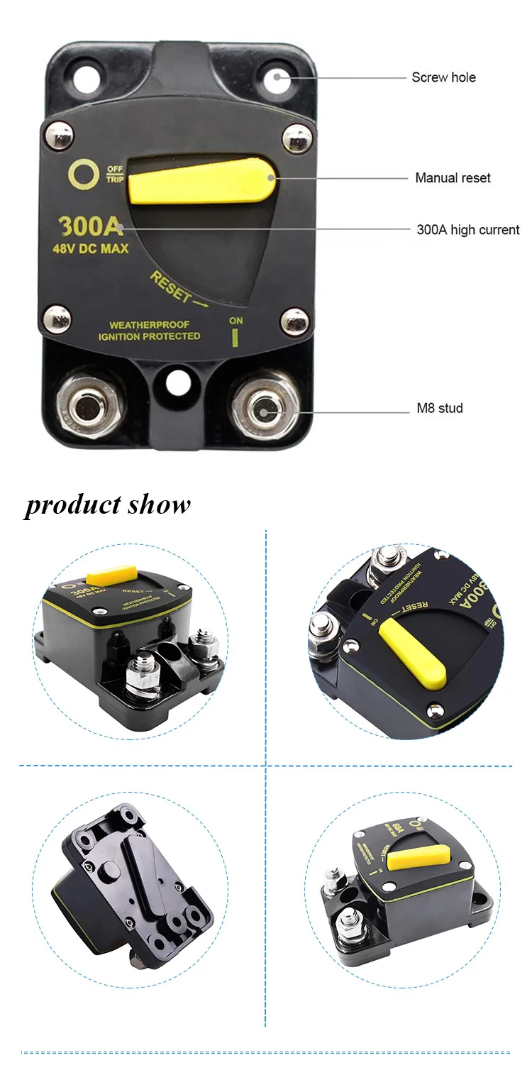 250 Amp Circuit Breaker With Manual Reset For Car Marine
