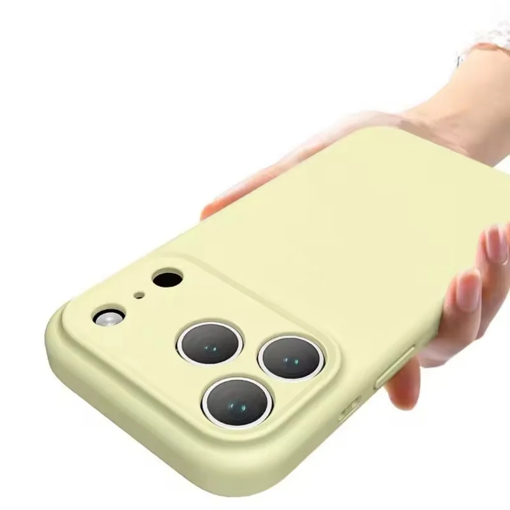 product liquid silicone phone case for iphone 17 16 15 14 13 pro max with plush fiber high quality matte skin feel case laudtec-5