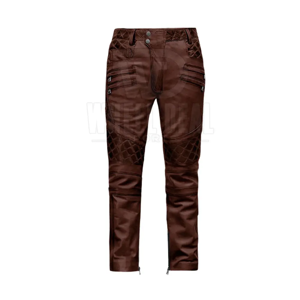 Latest Design Men Fashion Soft Sheep Leather Pants Stylish Leather