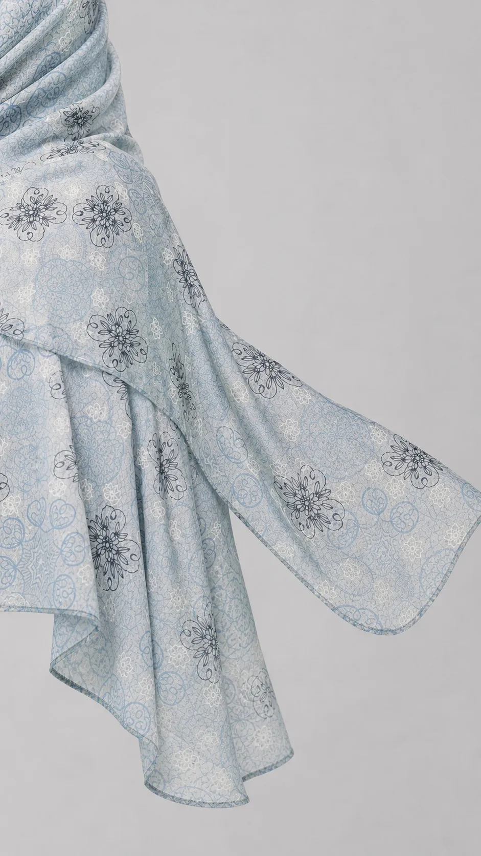 Custom Printed Modal Hijab Paisley Blue view 6