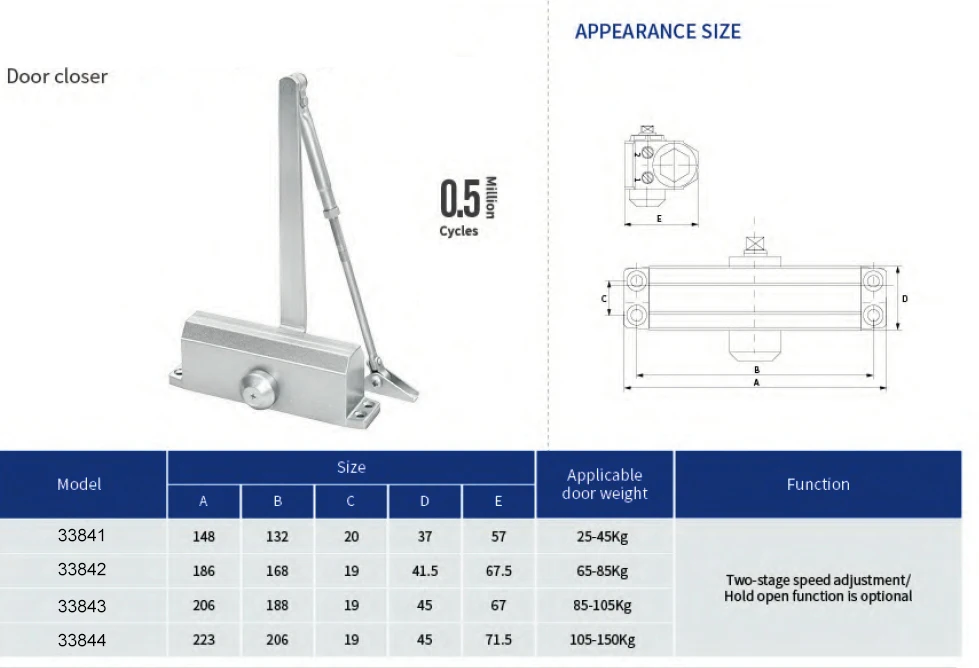 Factory Price Overhead Hydraulic Door Closer Standard Arm Type Economic ...