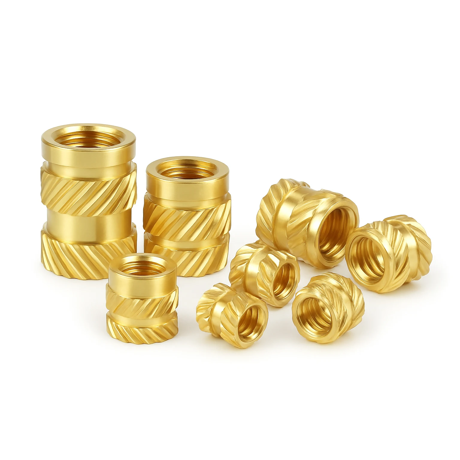 OEM Brass Threaded Insert Nut UNC M3 M5 6/32 8-32 Knurled Heat Fit Type for Plastic Injection Molding