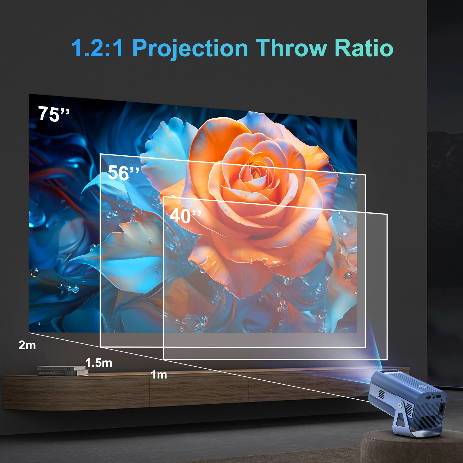 Alibaba Projector H96 Max B11 Projector - 200 ANSI Lumens, 4K, Android 11
