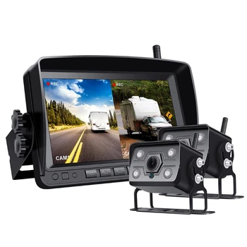 Digital Wireless Backup Camera Kit with 1080P Waterproof Camera 7.0 Inch IR Night Vision Screen Helps Avoid Blind Spots Parking