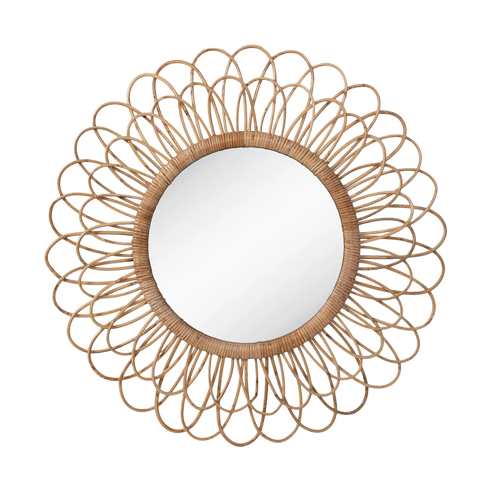 Made In Vietnam Craft Rattan Mirror Large Decorative Round Rattan Wall ...