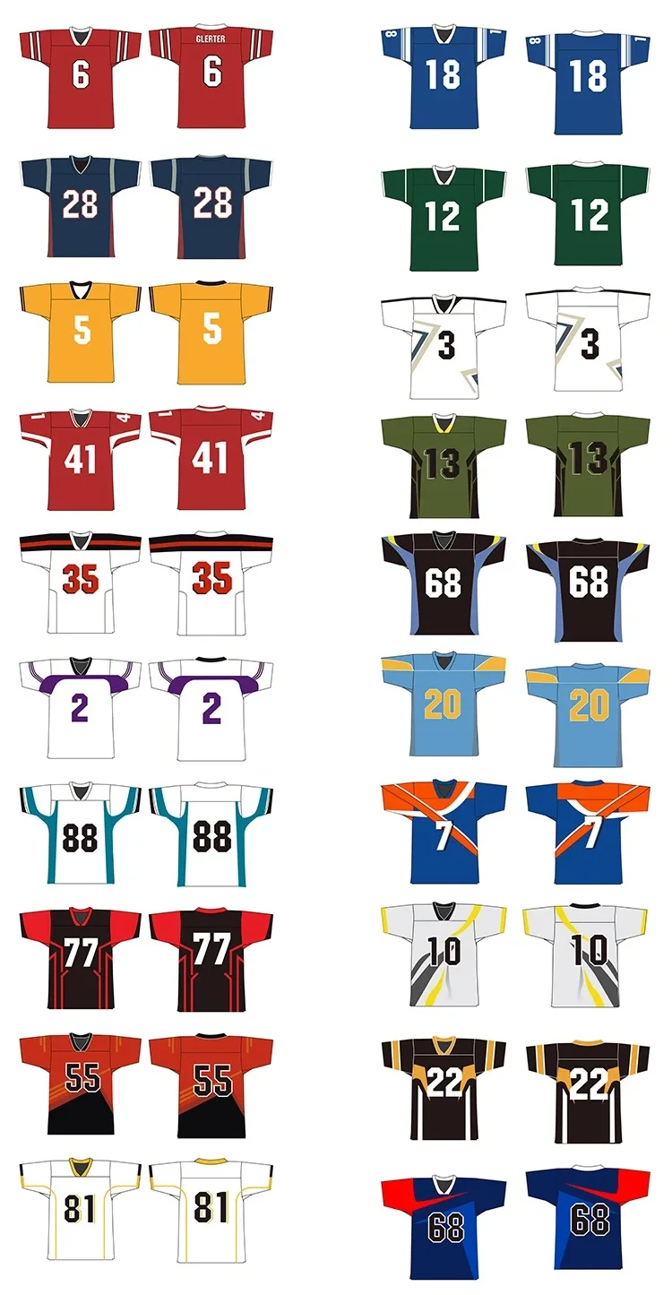 American Football Uniforms Men's Game Team American Football Team ...