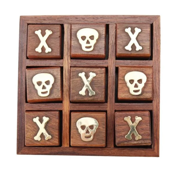 Handcrafted Wooden Tic Tac Toe Coffee Table Game Set XOX Game for Kids Tic Tac Toe Set for Kids Part of Dominoes and Sets