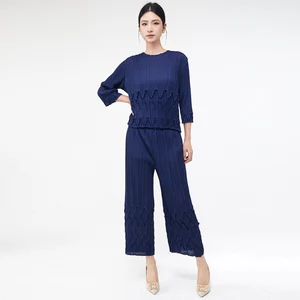2025 Newest Design High Quality Fashion Women Suits Stretch Casual Tops and Pants Two Piece Set