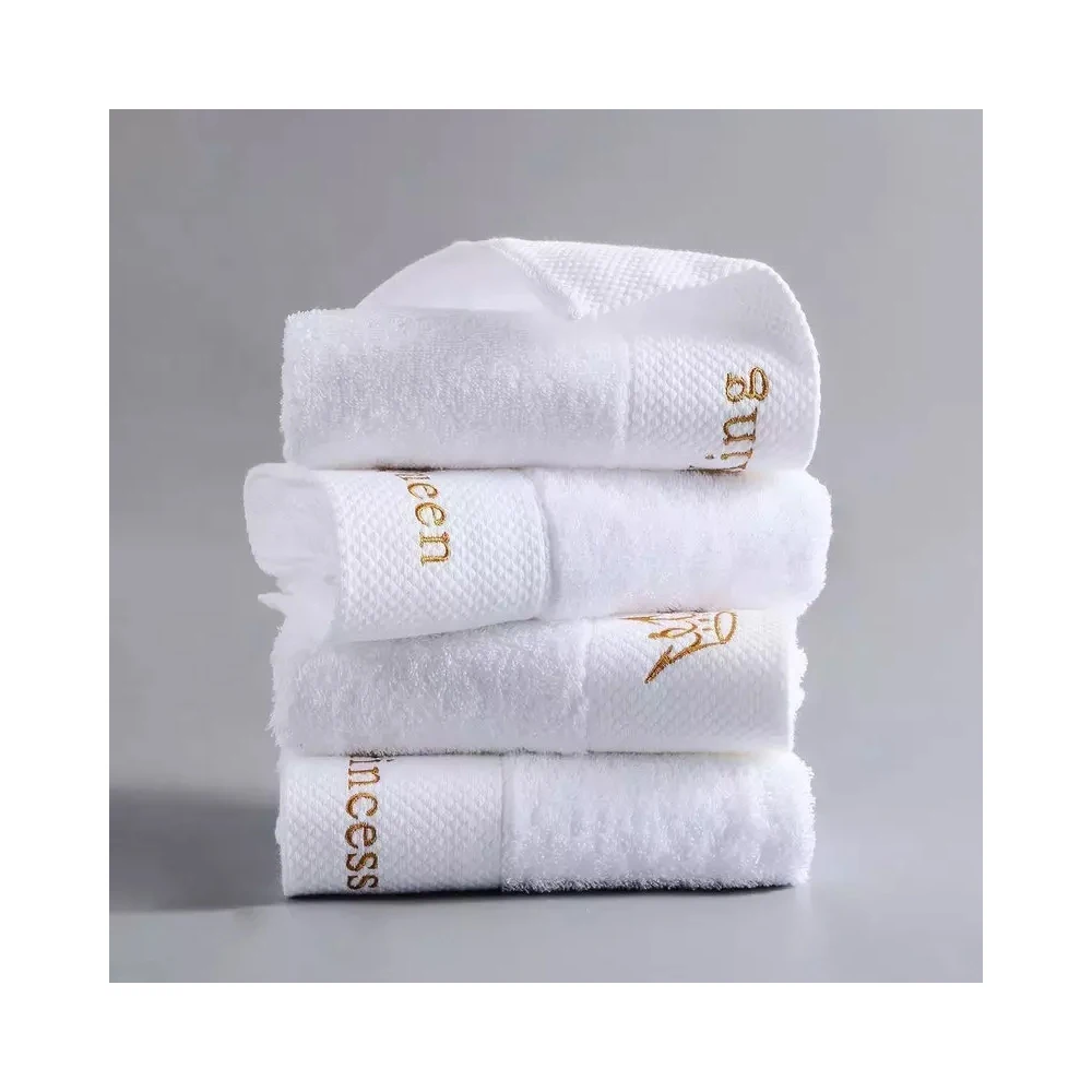Oem Logo 100 White Luxury Hotel Technics Customized Size 100 Cotton Hotel Towel With