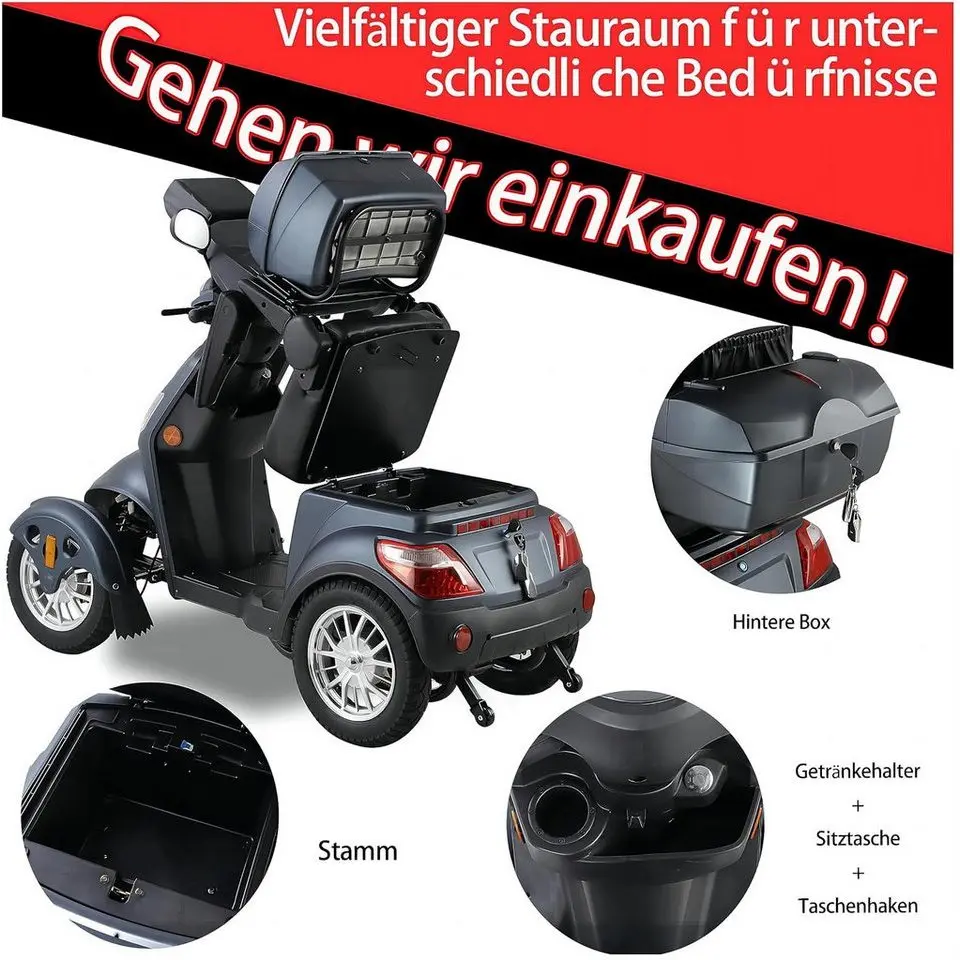 ZVGREEN 25km/h 4-Wheel Electric Scooter Seniorenmobil Mobilitätsroller Elektromobil