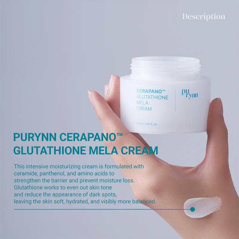 glutathione korean cream Cosmetic Purynn Cerapano Mela Ceramide 50ml For Night Use All Skin Types Skin Care Oem melanin control face cream Scent:Beach House Glutathione Oral Strips -