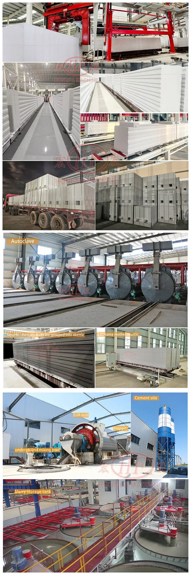 AAC block machine,Hongfa Germany Ytong Autoclaved Aerated Concrete AAC block machine Plant AAC Block manufacturers AAC Block Production Line  