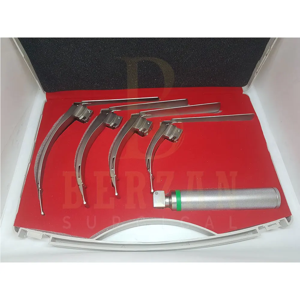 Ent Laryngoscope Set Fiber Optical Laryngoscope Mac Set Of 4 Blade ...