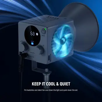 NEEWER HS60B Mini Video Light with App Control, 60W Handheld Portable Bi Color COB LED Continuous Output Lighting with NS7L 12" product image