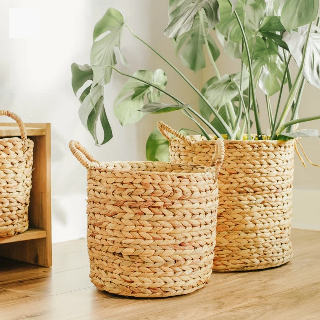 Woven Water Hyacinth Basket/ Natural Water Hyacinth Plant Basket - Buy ...