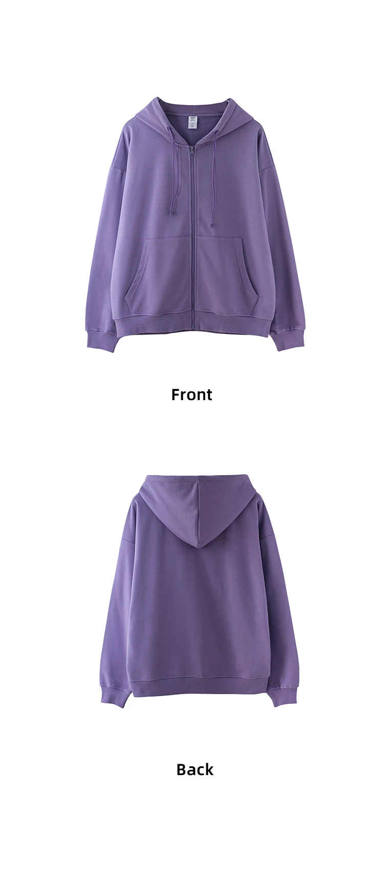 Fashion Long Sleeve Hoodie Abstract Zipper Casual Regular Sweatshirt
