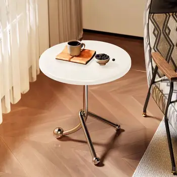 Light Luxury Modern Iron-Edged Coffee Table Creative Compact Small Apartment Living Room Elegant Living Room Convertible Durable