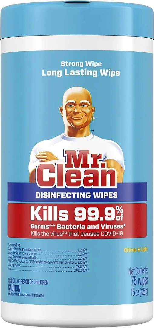 Mr. Clean Disinfecting Wipes,Sanitizing Wipes,Citrus,75 Count (pack Of ...