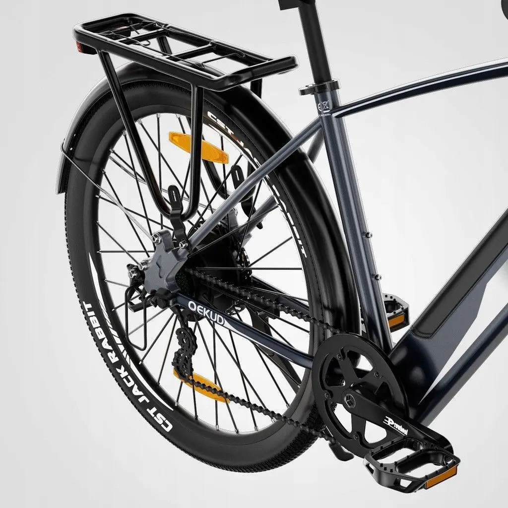 Qekud E-Bike 27.5 zoll E-Cityrad mit 36V 12,5Ah herausnehmbarer Akku 250W Motor