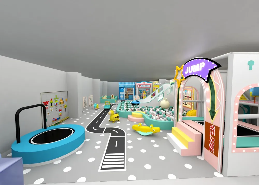 Feelkids ALITA-TQ26004 High-Capacity Indoor Galvanized Pipe PE Board Plastic Multi-Play Kids Activity Center Exercise Equipment factory