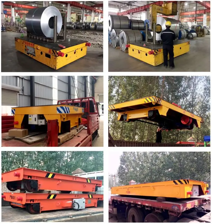 Battery Operated Motorized Electric Trackless Platform Production Line Billet Trolley Mold Transfer Cart