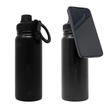 Magnetic Lid Water Bottle phone holder vacuum Sports Magsafe Water Bottle Flask for Gym Top With Magnet Cell Phone Mount Stand