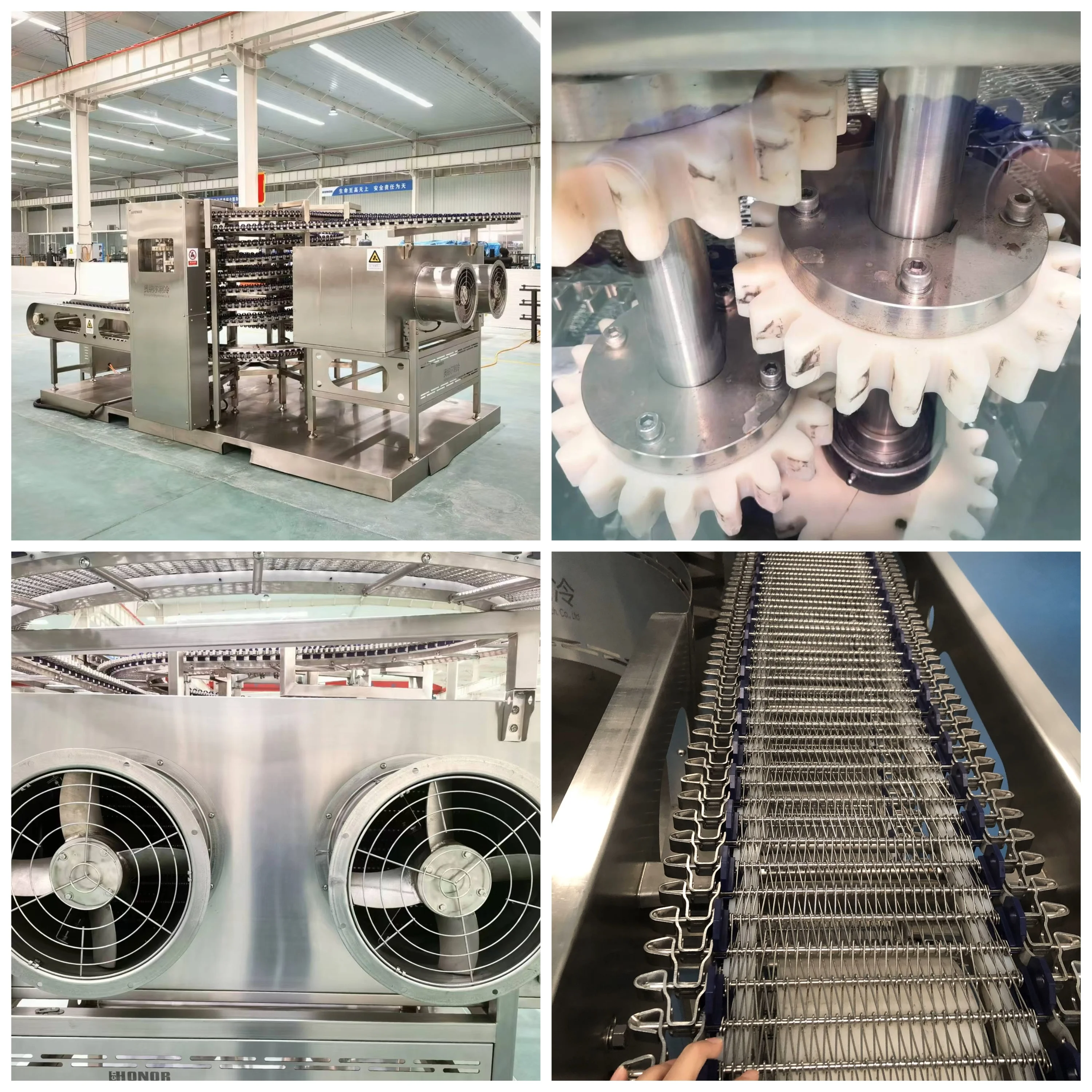 Industrial large tunnel/spiral freezers for meat processing and slaughterhouses