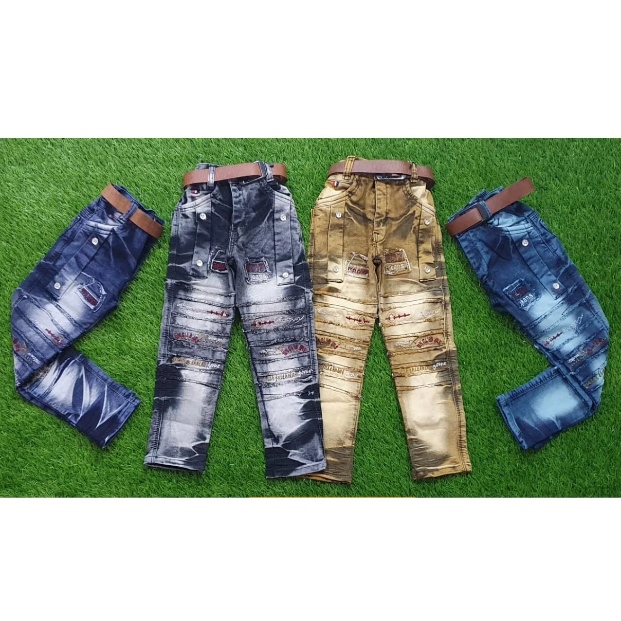 Top Quality Custom  Comfortable Sweat Absorb Summer Cool Handcrafted Denim Jeans  Pants for Boys Men