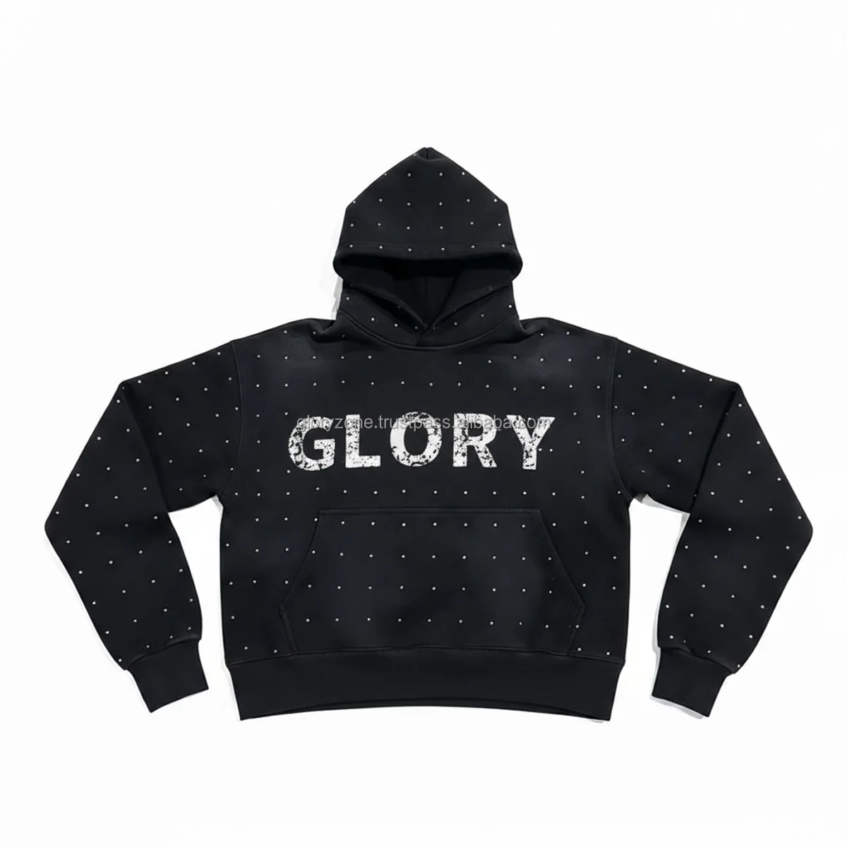 Custom hoodie rhinestone oversize acid wash Heavyweight 500gsm 100% men Cotton hoodies streetwear fashionwear custom print