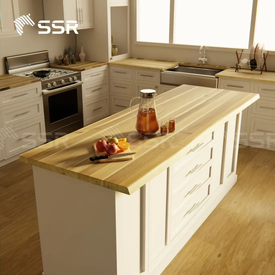 Ssr Vina Acacia Wood Edge Glued Live Edge Countertop Dining Table Worktop Kitchen Laminate