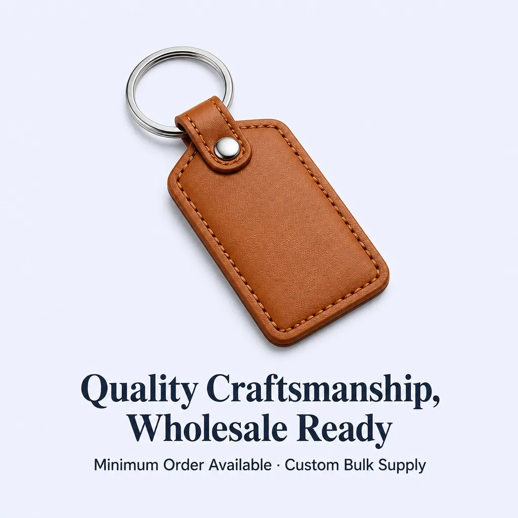 PU leather keychain back view