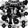 Black birthday theme set