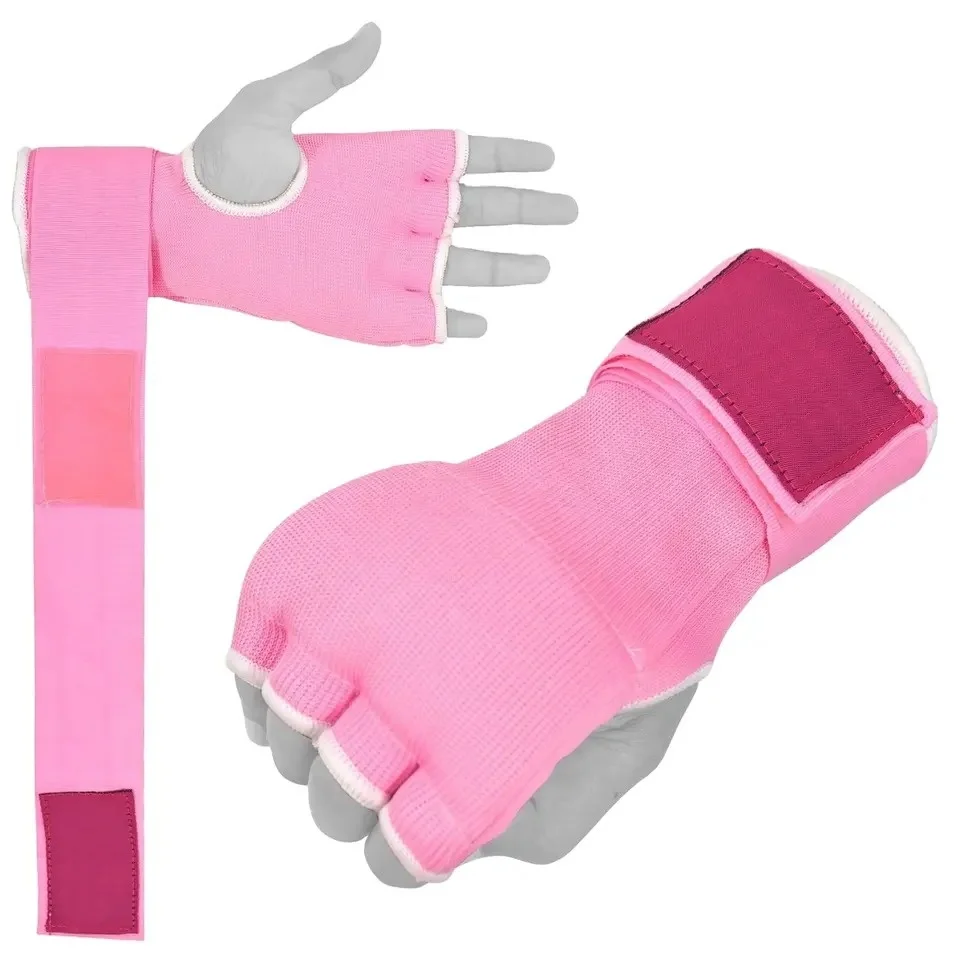 ISH Sports Gel Padded Inner Gloves Hand Wraps For Boxing MMA Muay Thai – Pink, Unisex