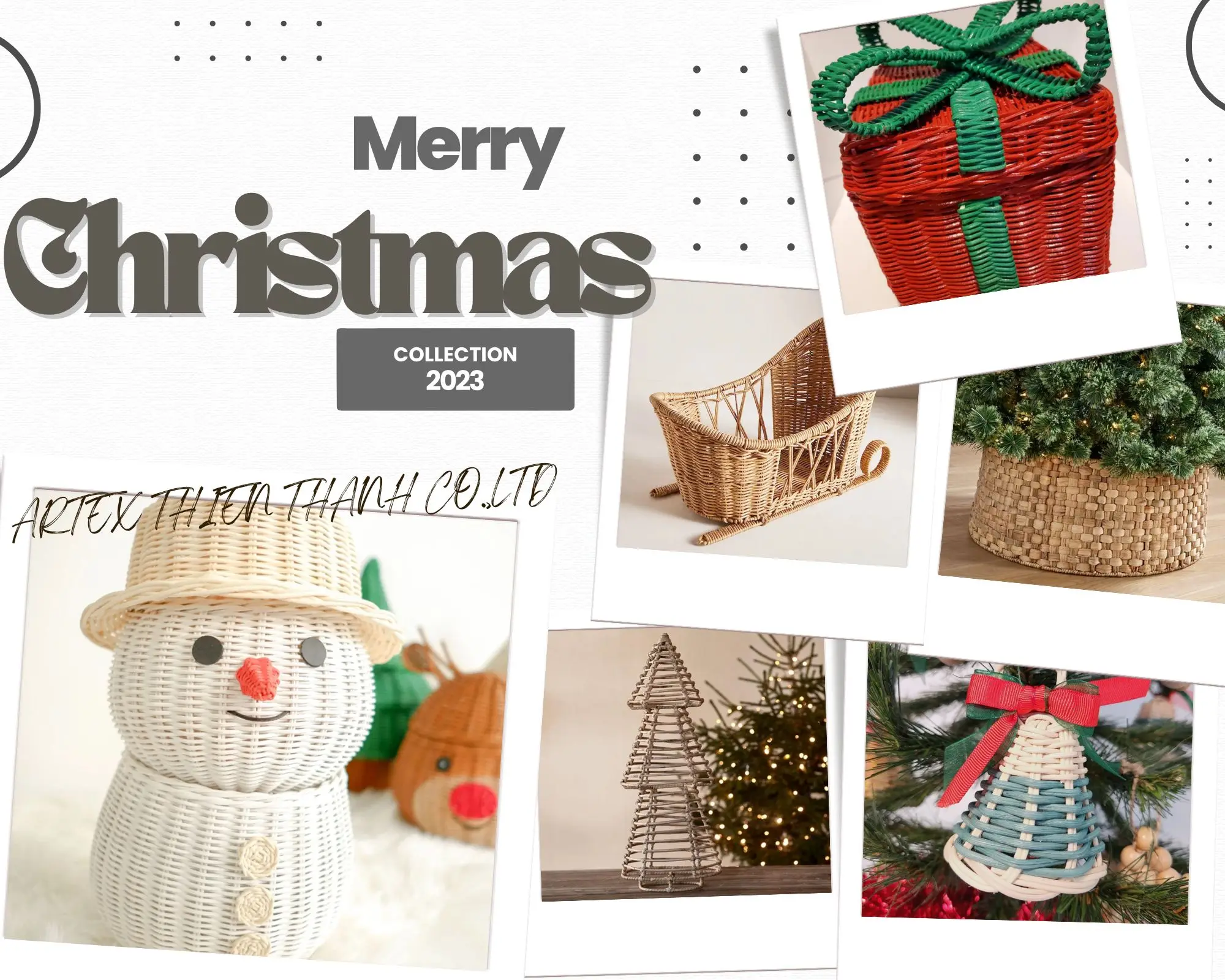 Manufacturer Christmas Home Decors Water Hyacinth Christmas Tree Collar