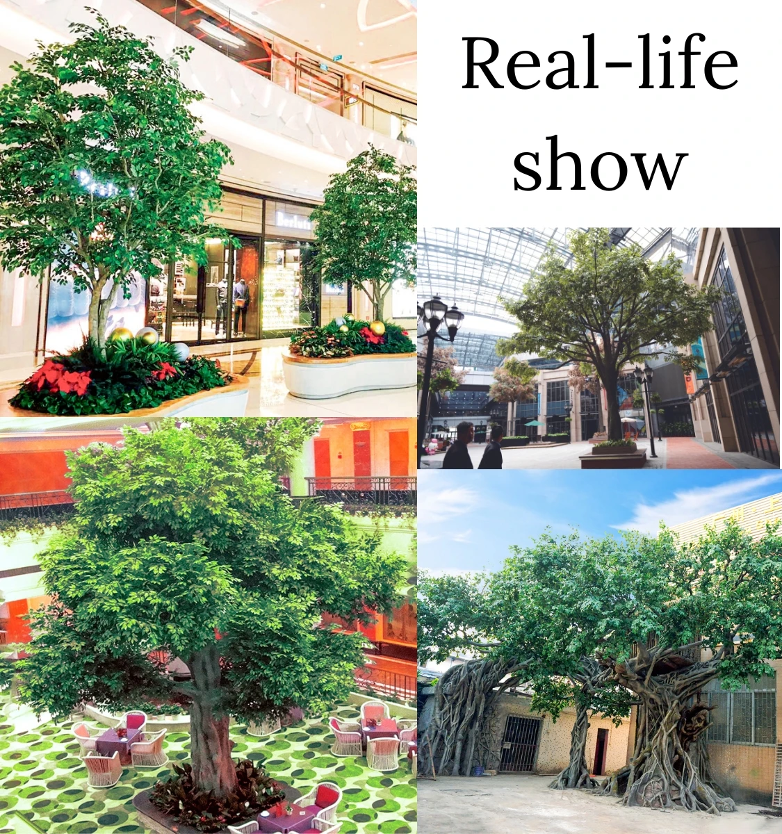 Large Outdoor Artificial Trees Fiberglass Trunk Artificial Big Trees