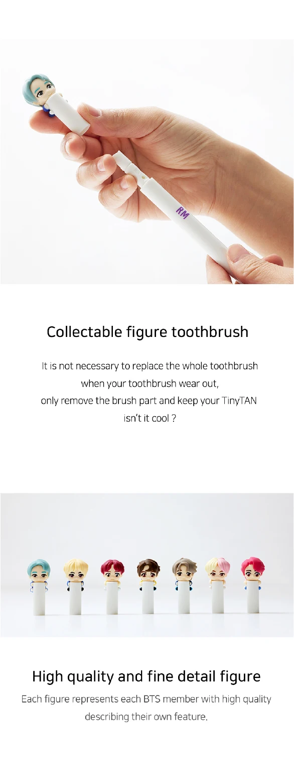 High Quality Luxury Bts Character Figure Soft Toothbrush Dental Kit For