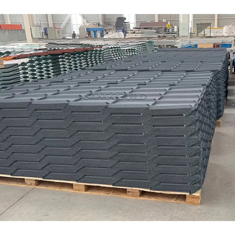Прочные строительные материалы Длинные кровельные листы с каменным покрытием металлическая черепица водонепроницаемая кровельная