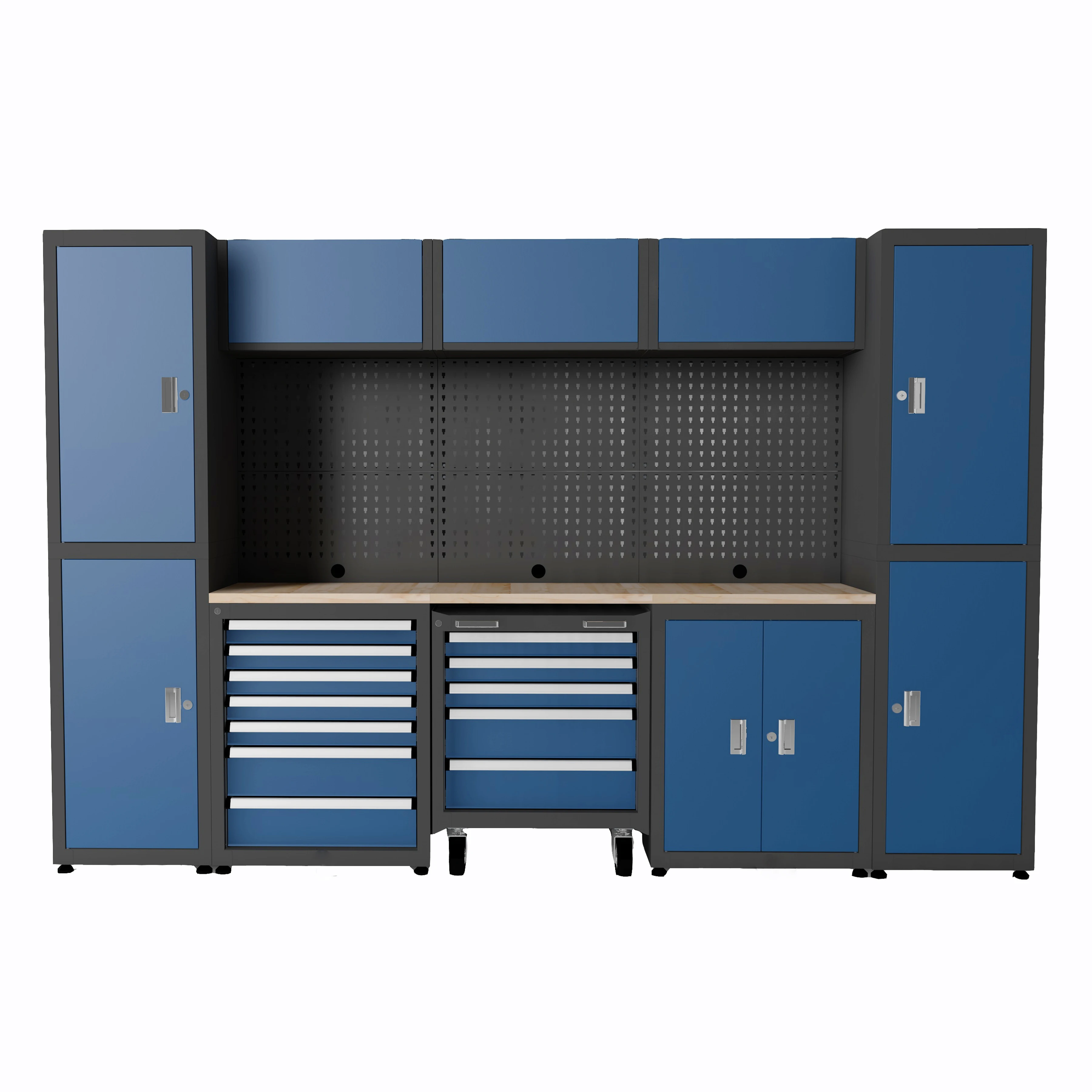 Neatly 94 Inch Stainless Steel /wood Desktop Garage Storage Workstation