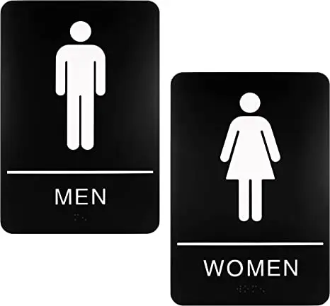 Acrylic And Pvc Materials Restroom Sign,M High Viscosity Double-sided ...