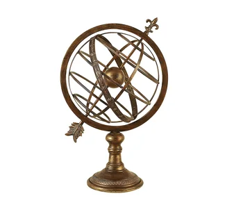 Sand & Stable Engraved Brass Tabletop Armillary Nautical Sphere Globe