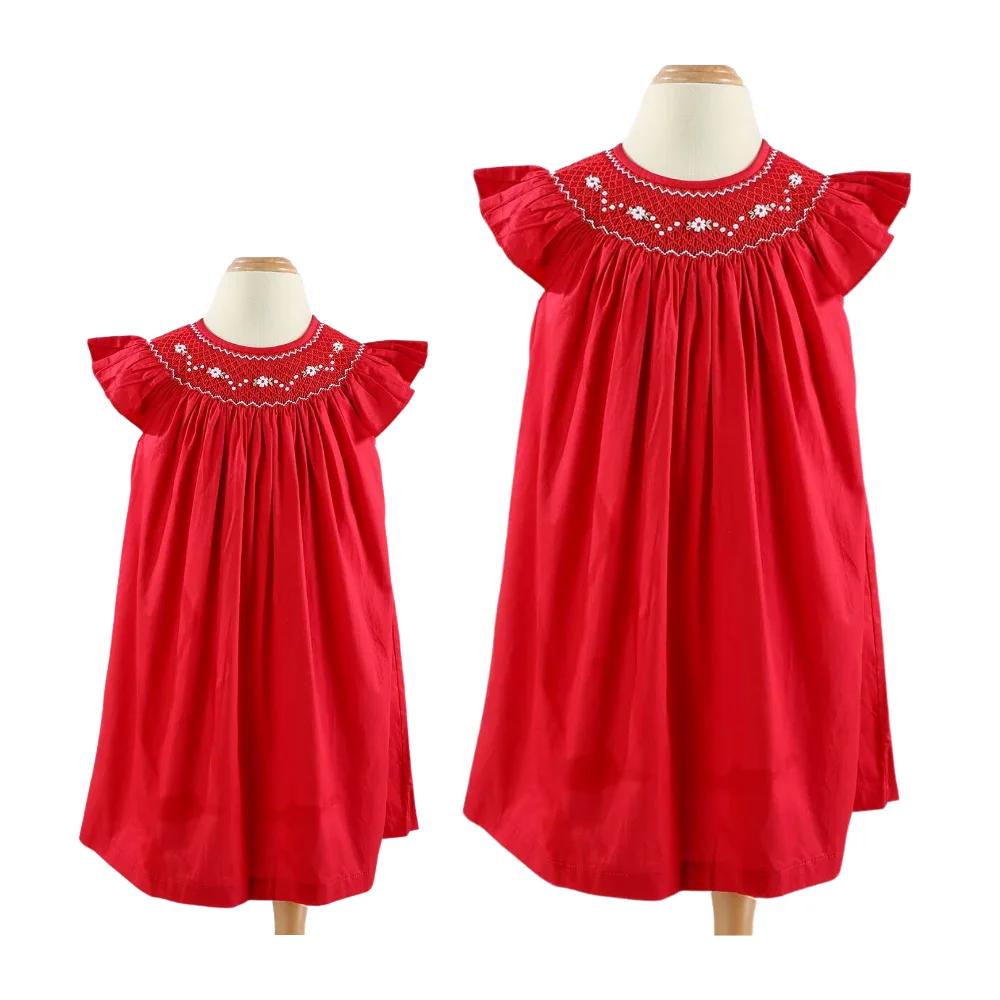 Christmas Party Smocked Kids Hot Product Short Sleeve Casual New