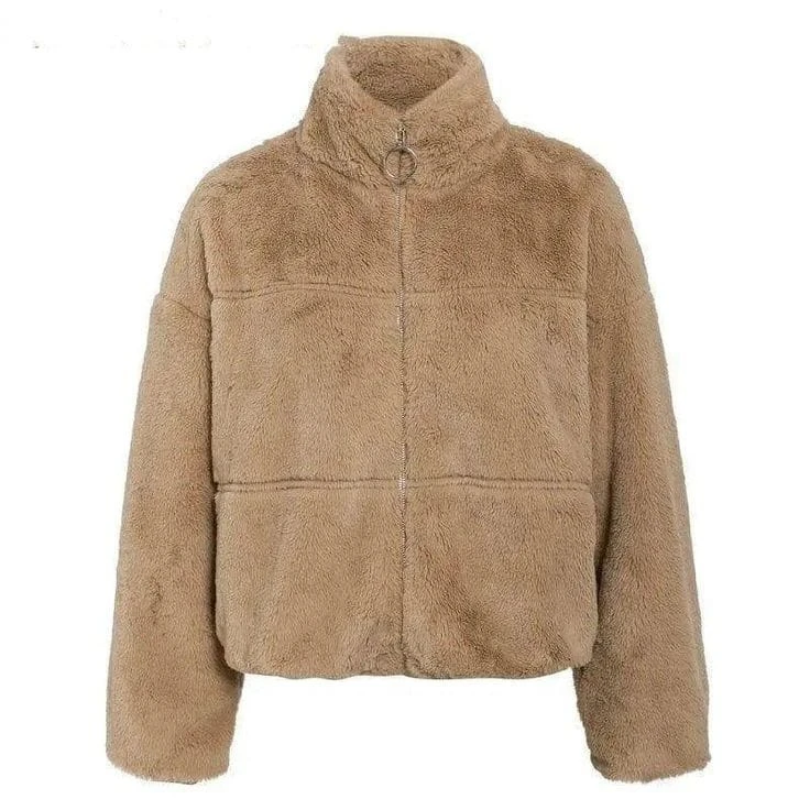 Fur And Faux Women Winter Sweatshirts Plush Warm Top Double Hoodies Men Pullover Loose Soft Thick Top Streetwear - Image 5