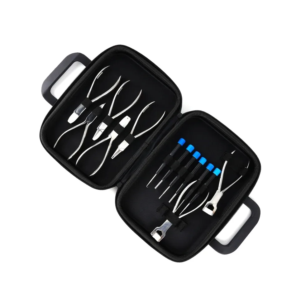 Wholesales Eyeglasses Plier Set Nose Pad Temple Bridge Frame Adjusting Optical Frame Glasses Repair Hand Tool Kit SD012